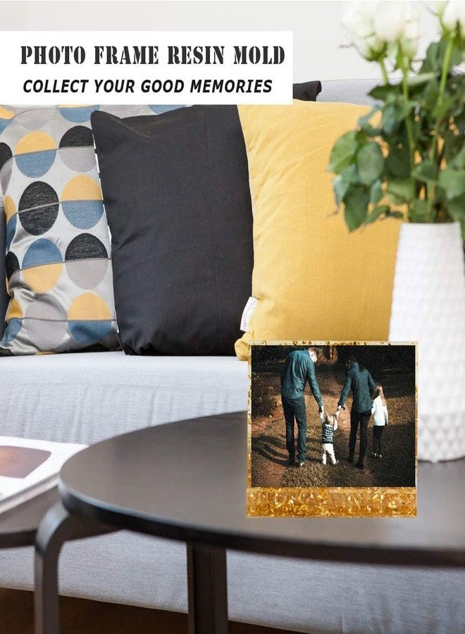 PEACORA Heart & Photo Frame Mould Combo - Large Resin Mold Silicone Set for Epoxy Casting DIY Craft Kit - Heart Shape & Rectangle Molds for Photos Display Tool Art - Image 3